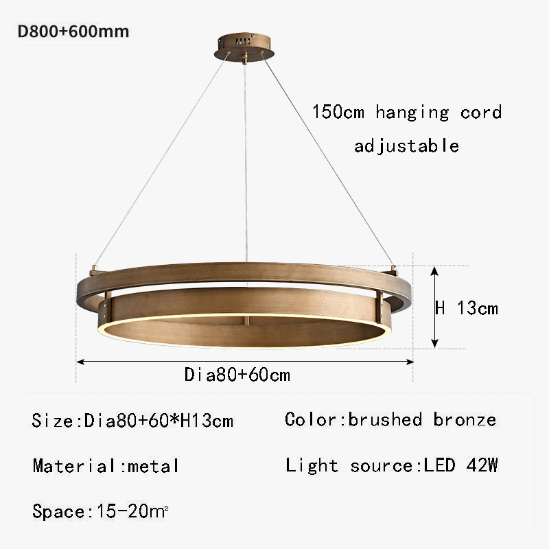 Suspension LED bronze brossé style nordique | Marco Lucetti