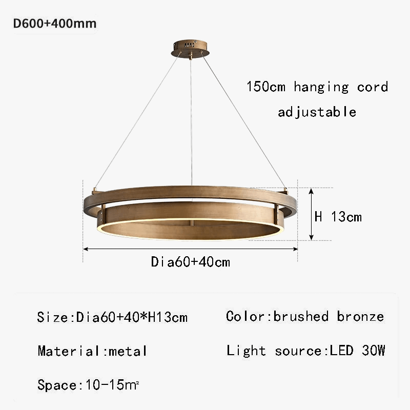 Suspension LED bronze brossé style nordique | Marco Lucetti