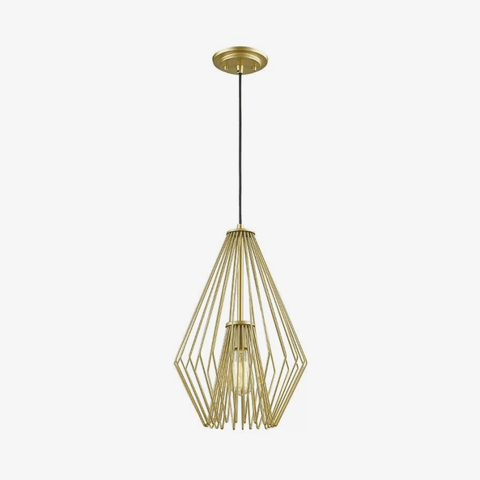 Suspension LED Cage Design Doré | Marco Lucetti