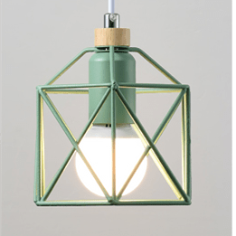 Suspension LED Cage Métal Moderniste | Marco Lucetti Vert / A