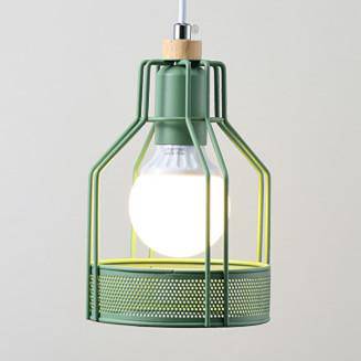 Suspension LED Cage Métal Moderniste | Marco Lucetti Vert / B