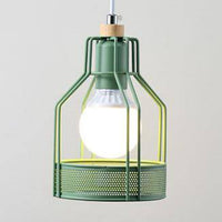 Suspension LED Cage Métal Moderniste | Marco Lucetti Vert / B