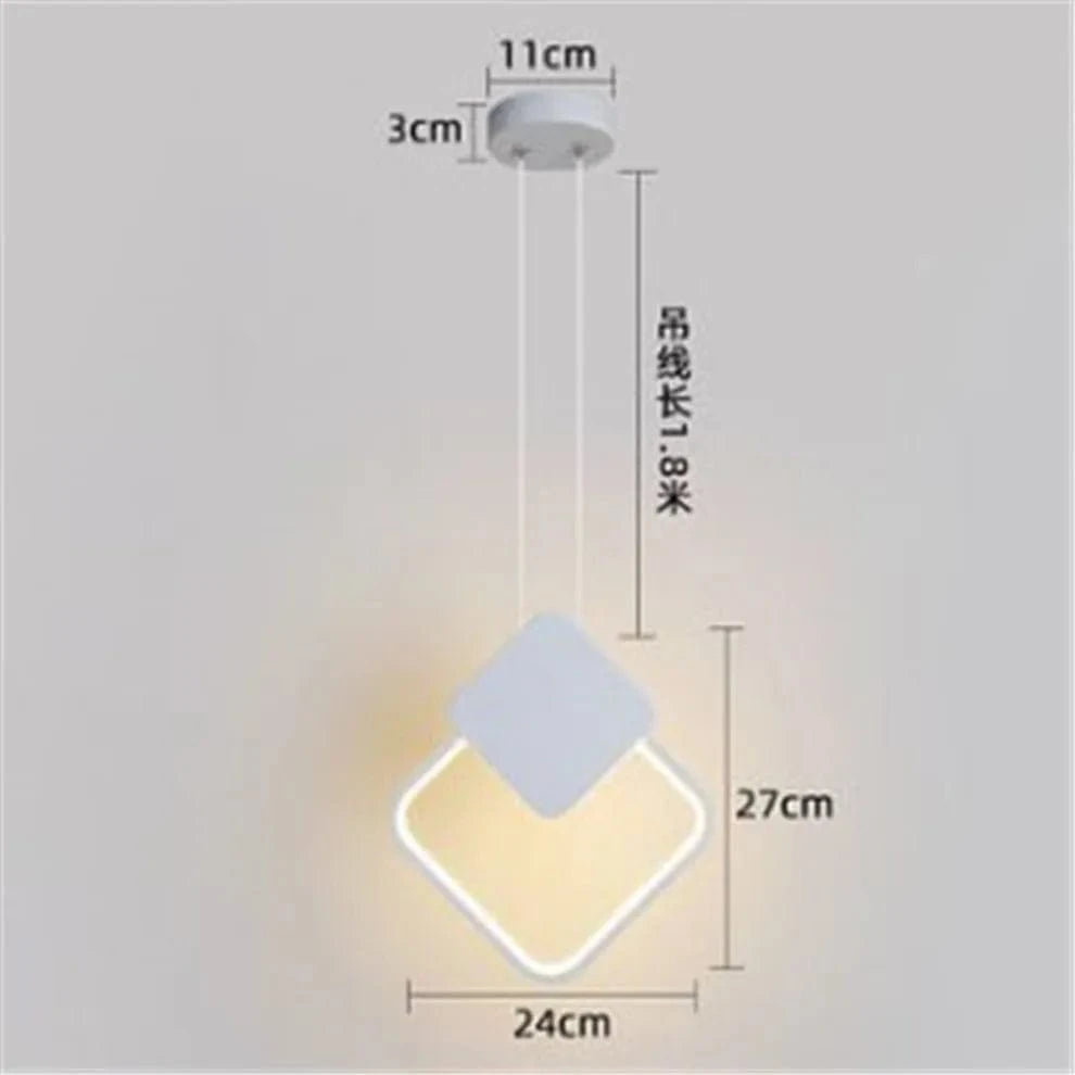 Suspension LED Carré Géométrique Nordique Métal 2020 | Marco Lucetti Blanc C / Lumière chaude