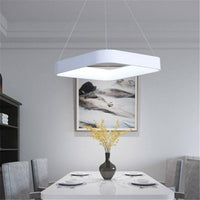 Suspension LED carrée en métal gris Mossko | Marco Lucetti