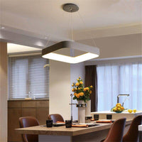 Suspension LED carrée en métal gris Mossko | Marco Lucetti