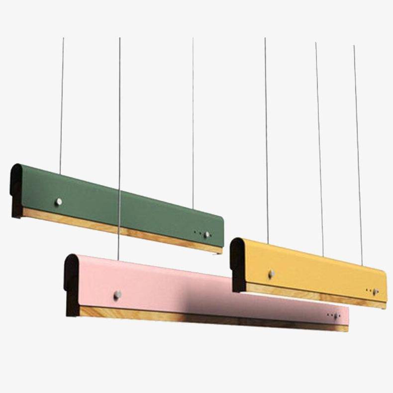 Suspension LED chic en bois et métal coloré | Marco Lucetti