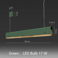 Suspension LED chic en bois et métal coloré | Marco Lucetti Vert / 90cm