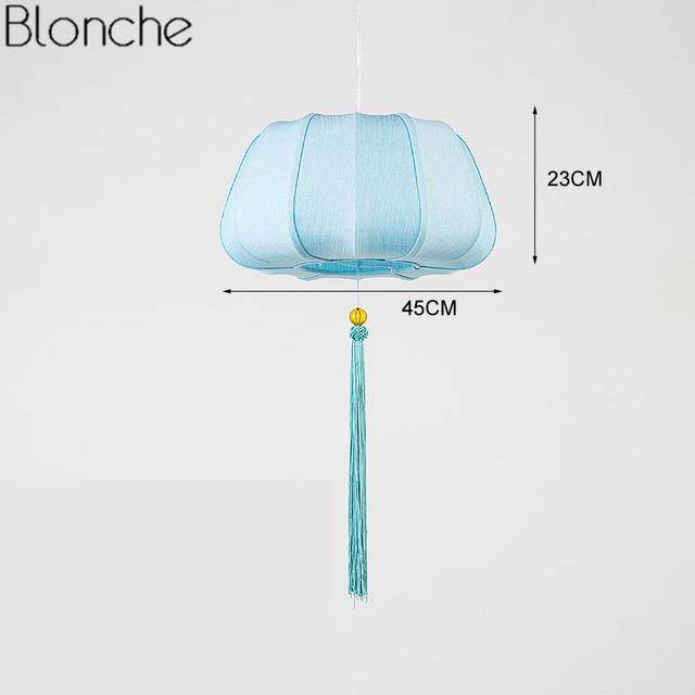 Suspension LED Chinoise en Tissu | Marco Lucetti Bleu ciel - B