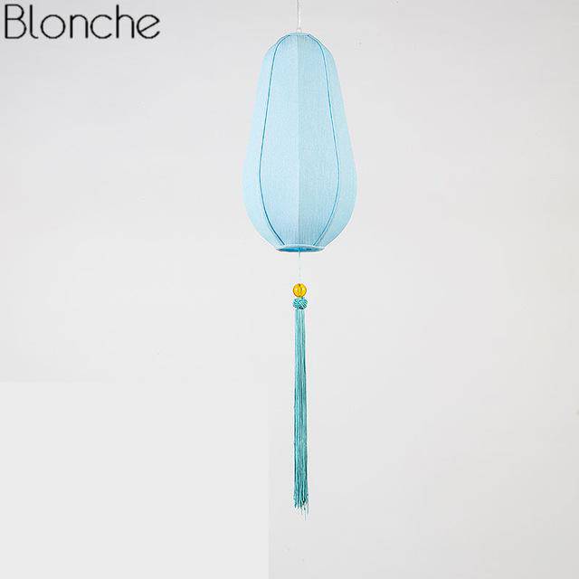 Suspension LED Chinoise en Tissu | Marco Lucetti Bleu ciel - C