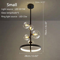 Suspension LED Circle & Glass Balls | Marco Lucetti S / Chaude