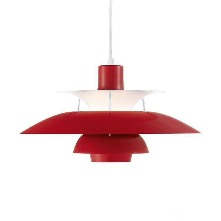 Suspension LED Coen avec abat-jours métalliques innovants | Marco Lucetti A - rouge / D40 cm