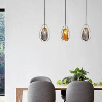 Suspension LED Coffee en verre géométrique. | Marco Lucetti
