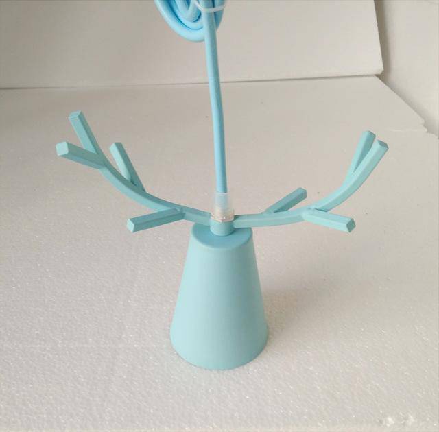 Suspension LED Conique aux Cornes Lumineuses | Marco Lucetti Bleu