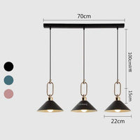 Suspension LED conique moderne "Many" | Marco Lucetti Noir - 3 lampes - Base rectangle