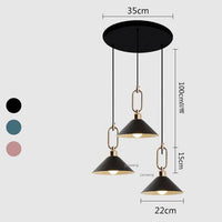 Suspension LED conique moderne "Many" | Marco Lucetti Noir - 3 lampes - Base ronde