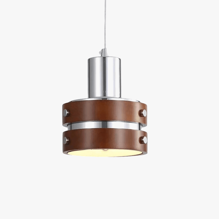 Luminaire Suspension LED en Bois Chromé et Métal