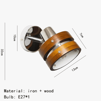 Luminaire Suspension LED en Bois Chromé et Métal