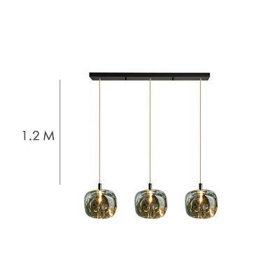 Suspension LED Creative Glass | Marco Lucetti 3 lampes - allongé - gris