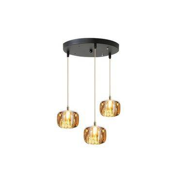 Suspension LED Creative Glass | Marco Lucetti 3 lampes - rond - ambré