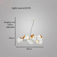 Suspension LED Cube Art Déco Style - Saison Assortie | Marco Lucetti Blanc 6 lumières / Lumière chaude