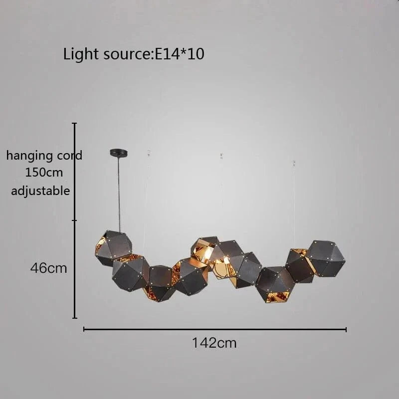 Suspension LED Cube Art Déco Universelle - Style Brandé | Marco Lucetti