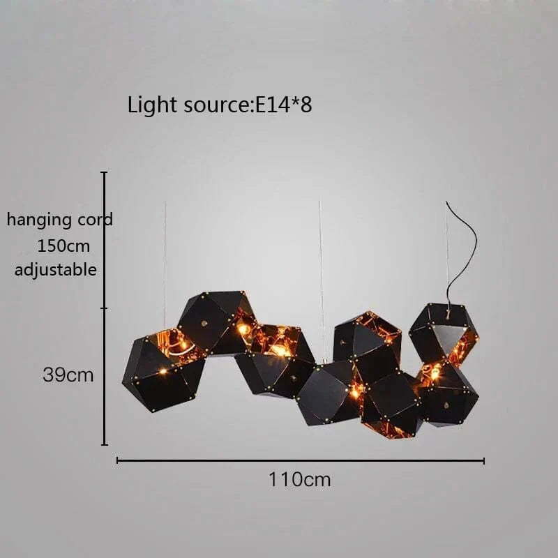 Suspension LED Cube Art Déco Universelle - Style Brandé | Marco Lucetti