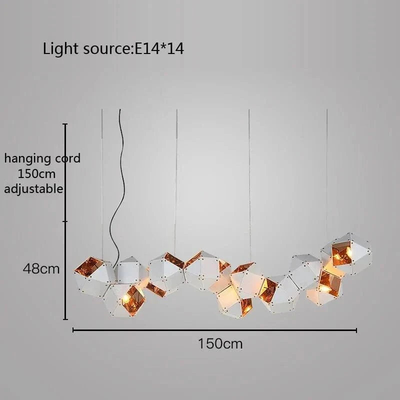 Suspension LED Cube Art Déco Universelle - Style Brandé | Marco Lucetti