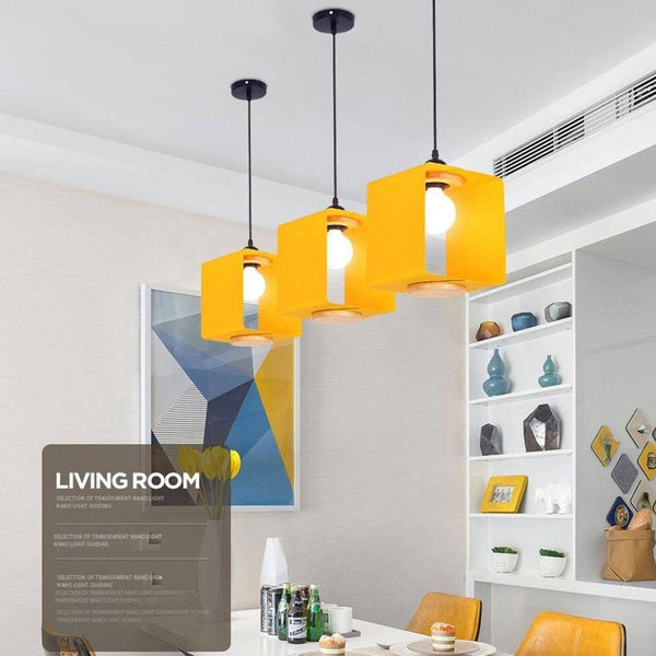 Suspension LED Cube Colorée Creative | Marco Lucetti