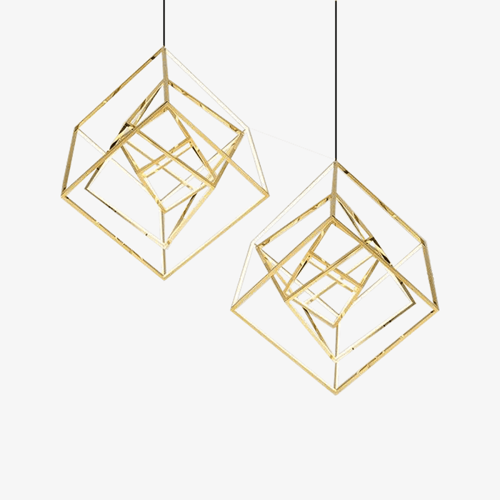 Suspension LED Cubic Branches Gold | Marco Lucetti