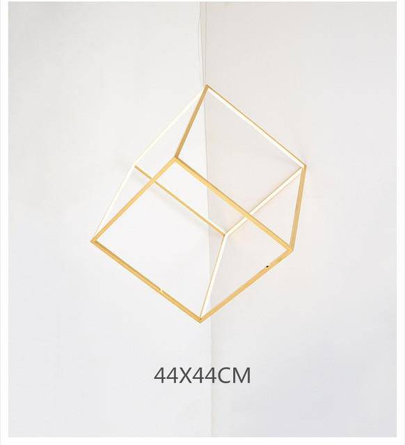 Suspension LED Cubic Branches Gold | Marco Lucetti 44x44cm