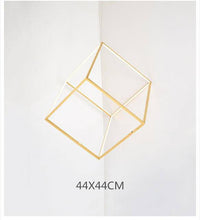 Suspension LED Cubic Branches Gold | Marco Lucetti 44x44cm