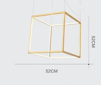 Suspension LED Cubic Branches Gold | Marco Lucetti 52x52cm