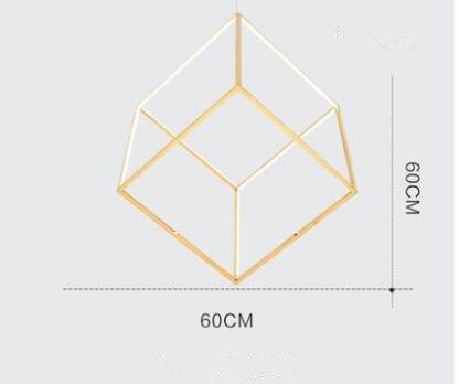 Suspension LED Cubic Branches Gold | Marco Lucetti 60x60cm