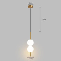 Suspension LED Cuisine Nordique | Marco Lucetti Or deux boules / Blanc froid