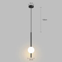 Suspension LED Cuisine Nordique | Marco Lucetti Une boule noire / Blanc froid