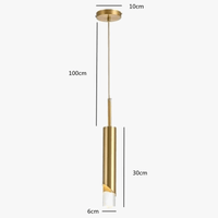 Suspension LED Cuivre Or Cylindrique - Design Élégant | Marco Lucetti
