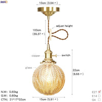 Suspension LED Cuivre Verre nordique moderniste | Marco Lucetti