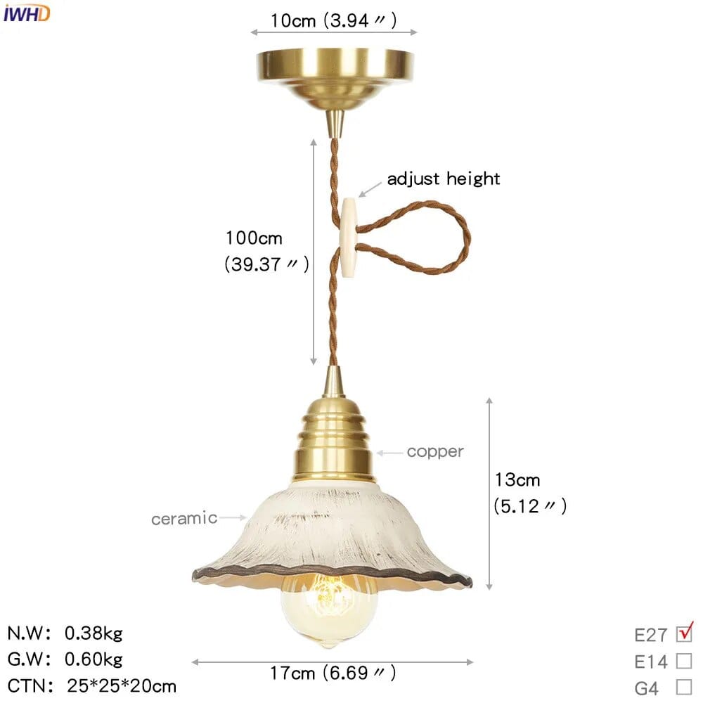 Suspension LED Cuivre Verre nordique moderniste | Marco Lucetti
