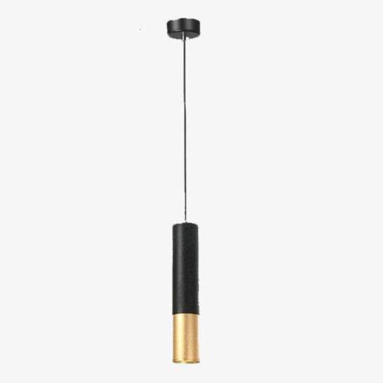 Suspension LED Cylindre Noir & Doré "Hang Style" | Marco Lucetti