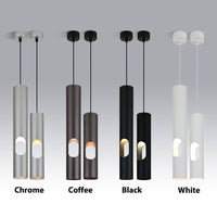 Suspension LED cylindrique en aluminium pour hôtel | Marco Lucetti Noir / S / Froide