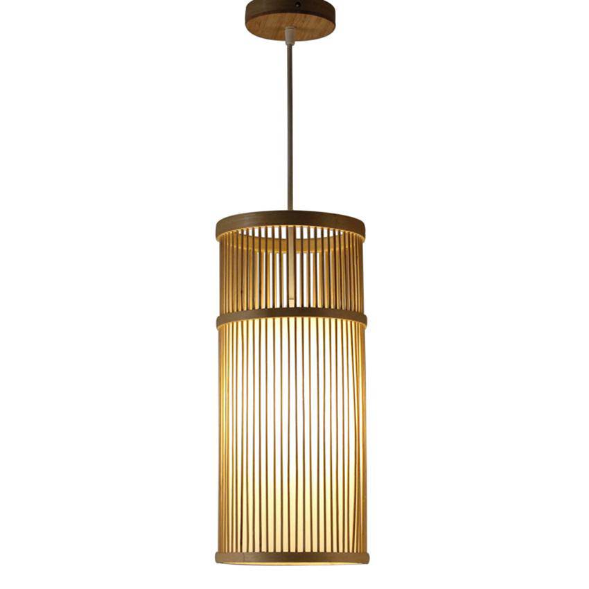 Suspension LED cylindrique en bambou Handicraft Farmhouse | Marco Lucetti