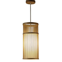 Suspension LED cylindrique en bambou Handicraft Farmhouse | Marco Lucetti