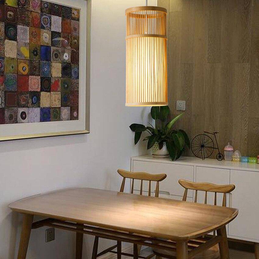 Suspension LED cylindrique en bambou Handicraft Farmhouse | Marco Lucetti