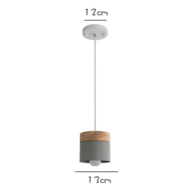 Suspension LED cylindrique en métal et bois - Style Moderne | Marco Lucetti