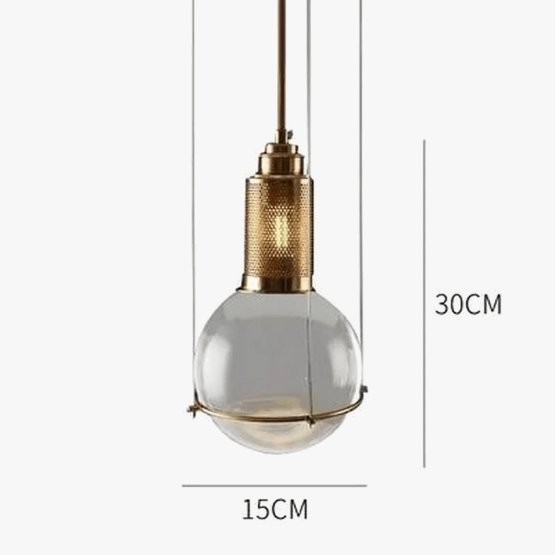 Suspension LED de luxe en cristal style nordique - Cage à oiseaux scandinave | Marco Lucetti D15cm H30cm