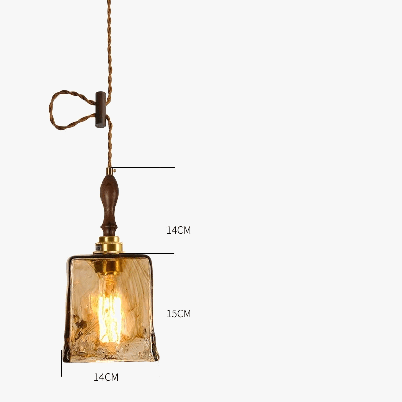 Suspension LED de style japonais en bois et cuivre - Design vintage et réglable | Marco Lucetti