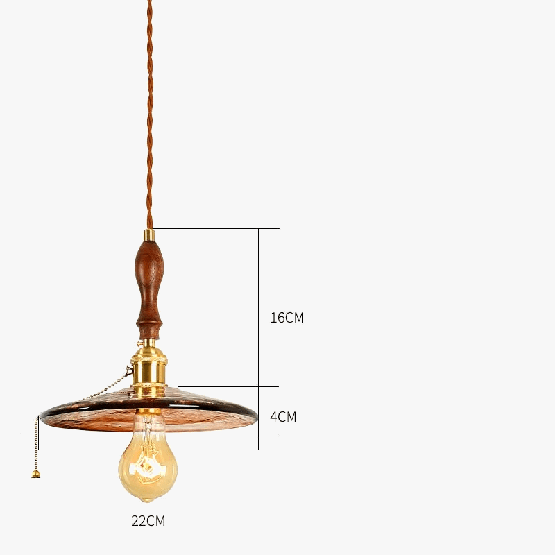 Suspension LED de style japonais en bois et cuivre - Design vintage et réglable | Marco Lucetti