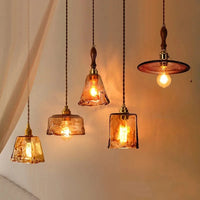 Suspension LED de style japonais en bois et cuivre - Design vintage et réglable | Marco Lucetti