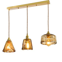 Suspension LED de style japonais en bois et cuivre - Design vintage et réglable | Marco Lucetti Verre 10 / 4W