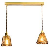 Suspension LED de style japonais en bois et cuivre - Design vintage et réglable | Marco Lucetti Verre 11 / 4W